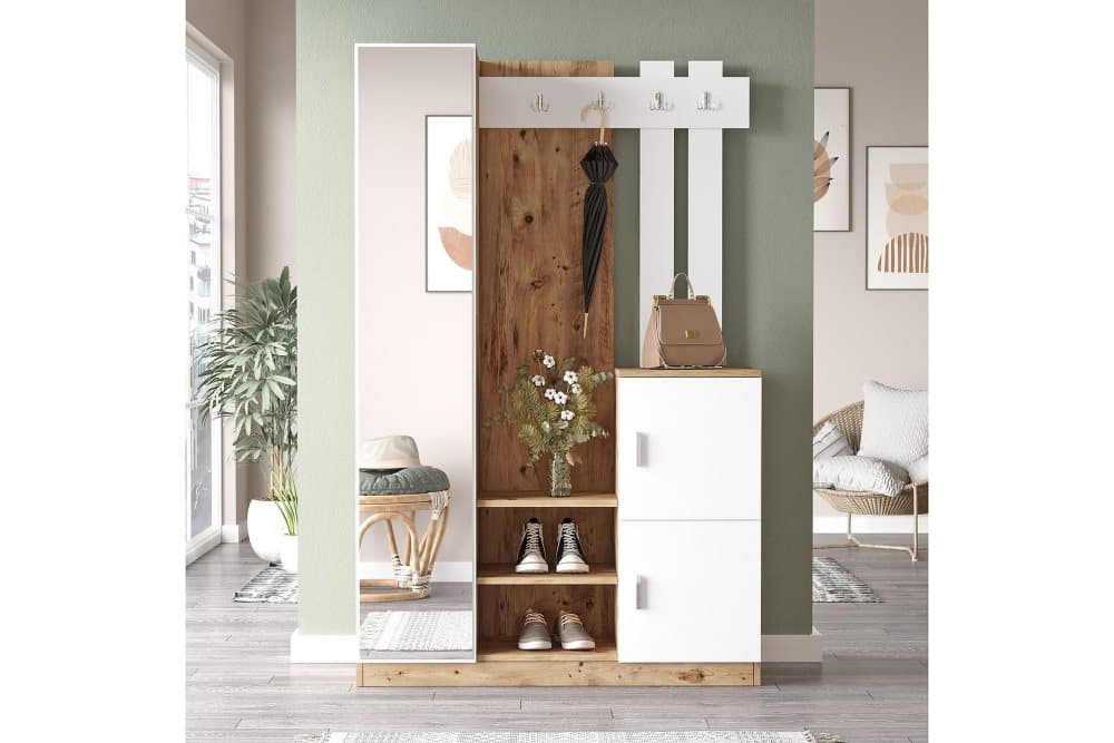 DADLES Hallmöbelset 38x114 cm Natur/Vit