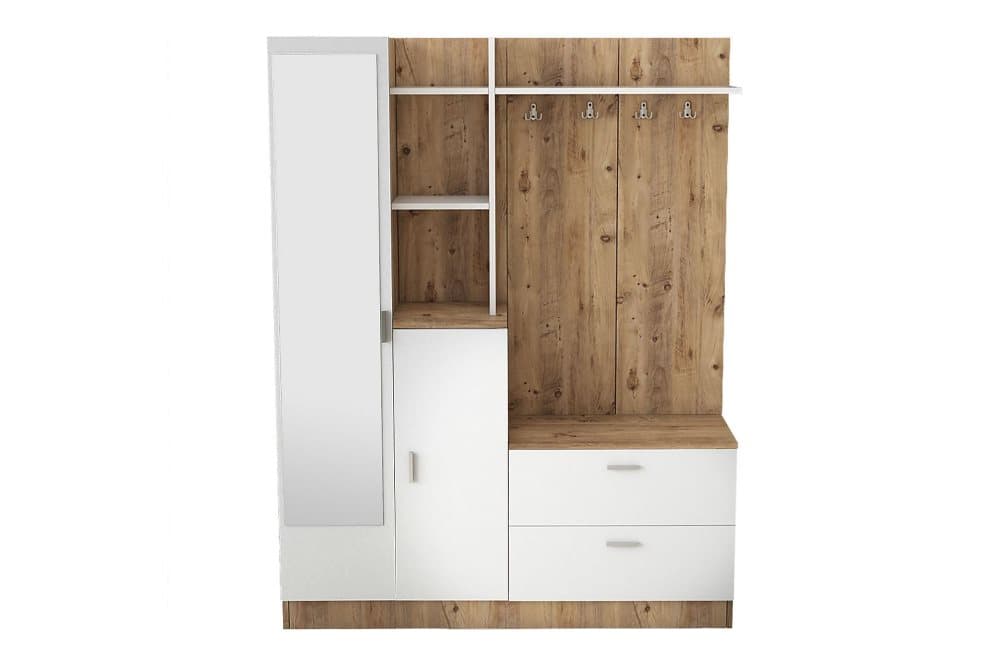 DADLES Hallmöbelset 37x140 cm Natur/Vit