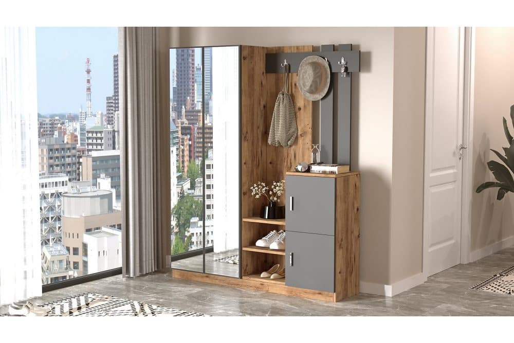 DADLES Hallmöbelset 38x147 cm Natur/Antracit