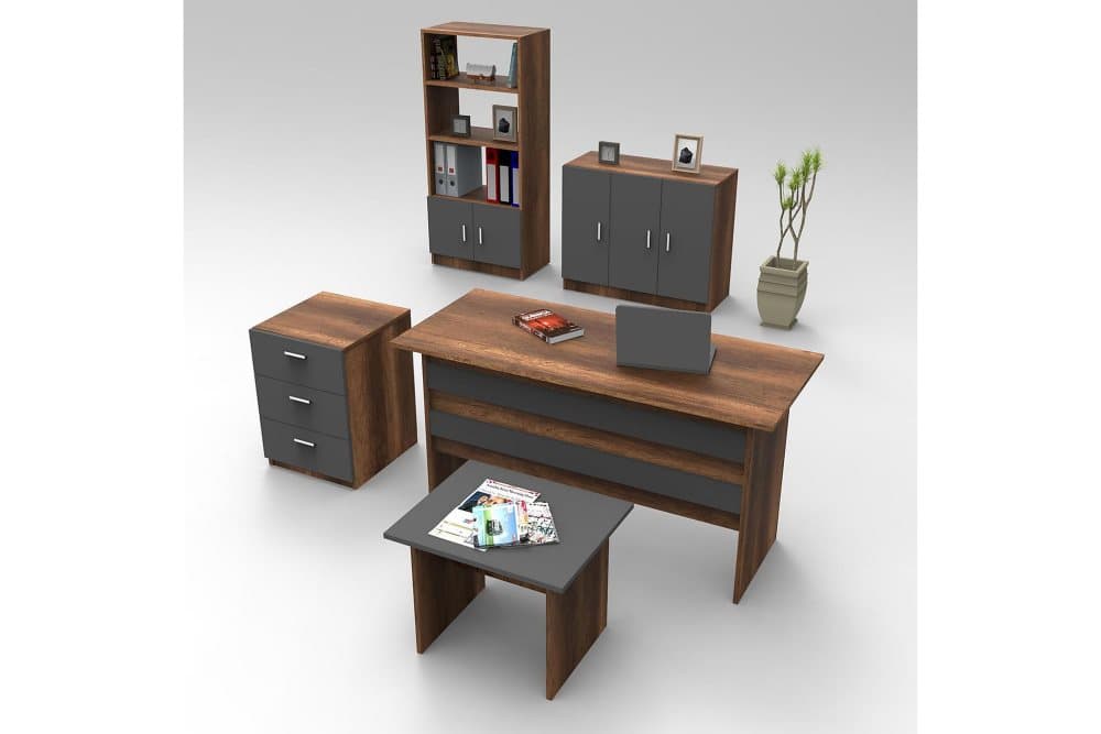Ronnowska Möbelset Kontor Teak/Antracit