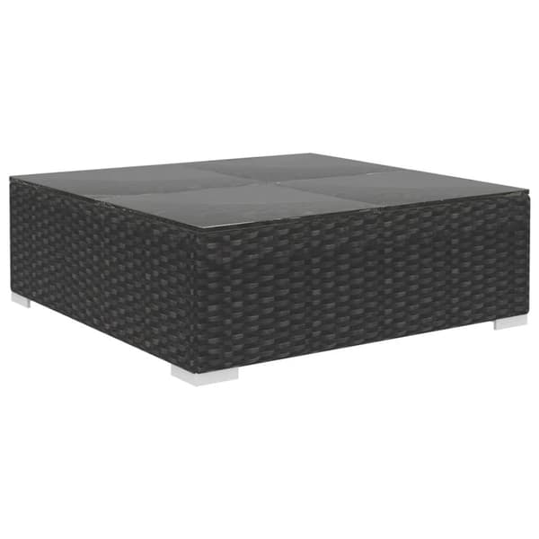 haveloungesæt 6 dele med hynder polyrattan sort
