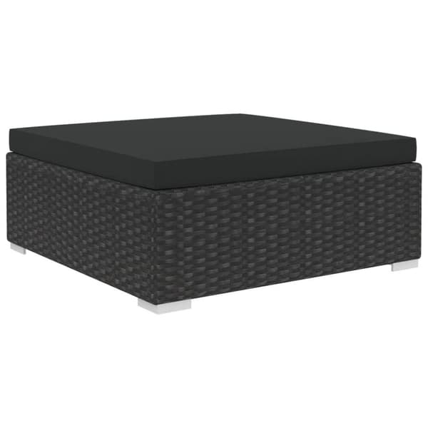 loungesæt til haven 8 dele med hynder polyrattan sort