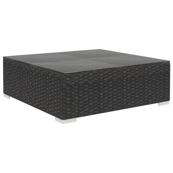 loungesæt til haven 8 dele med hynder polyrattan sort