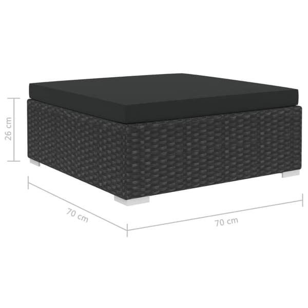 loungesæt til haven 8 dele med hynder polyrattan sort