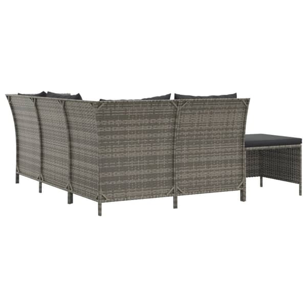 loungesæt til haven 4 dele med hynder polyrattan grå