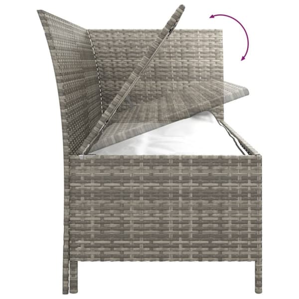 loungesæt til haven 4 dele med hynder polyrattan grå
