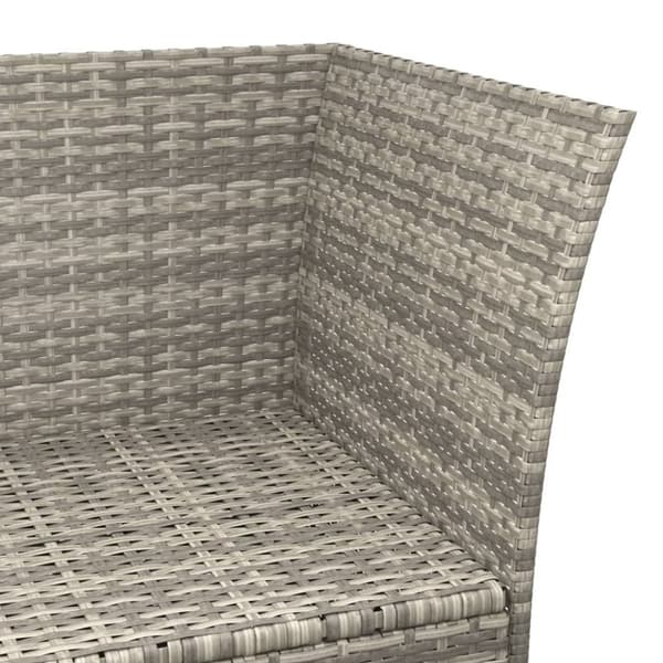 loungesæt til haven 4 dele med hynder polyrattan grå