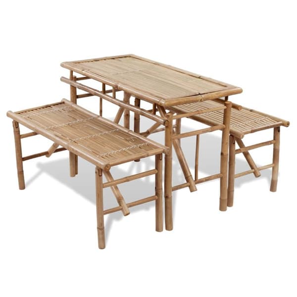 Olutpöytä 2:lla penkillä 100 cm bambu