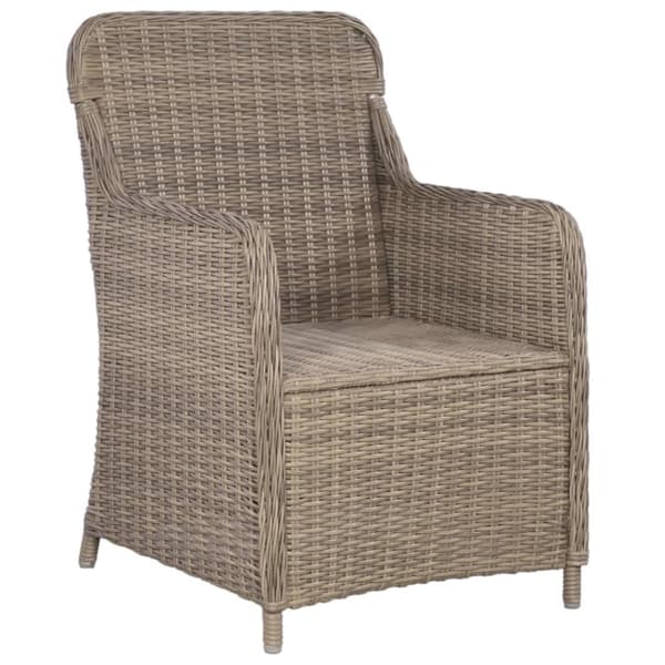 bistrosæt 3 dele med hynder polyrattan brun