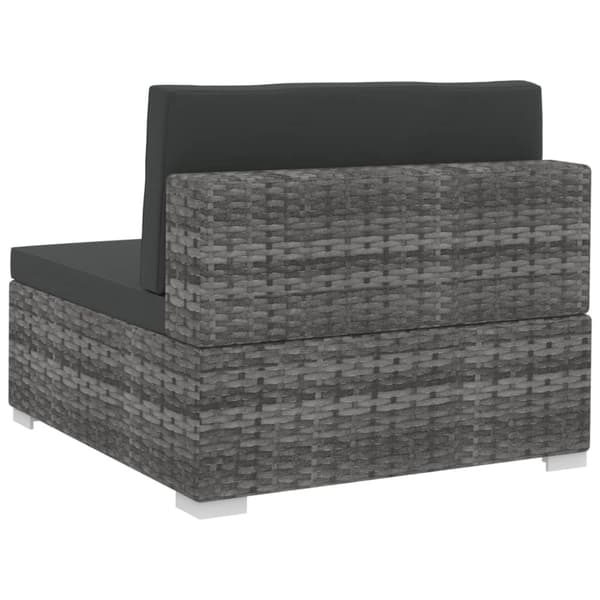 havesofasæt 4 dele med hynder polyrattan grå