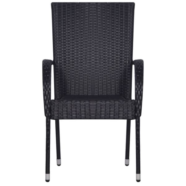 spisebordssæt til haven 7 dele polyrattan sort