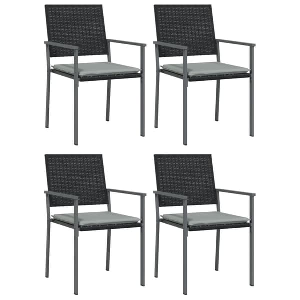 Matgrupp för trädgården dynor 5 delar konstrottning & stål