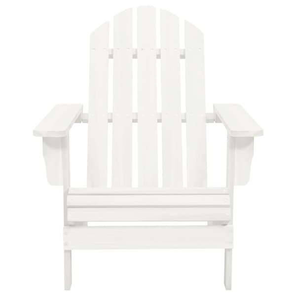 Adirondackstol med bord massivt granträ vit