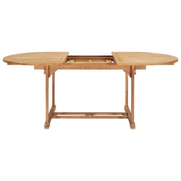 udendørs spisebordssæt 7 dele 150-200x100x75 cm massivt teak