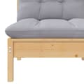 Miniatyrbild 9 av 10: Loungegrupp med grå dynor 5 delar massiv furu