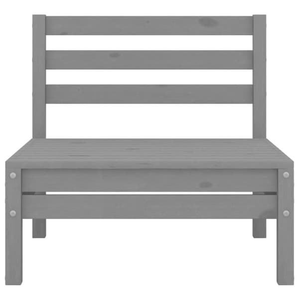 midtermodul til havesofa massivt fyrretræ grå
