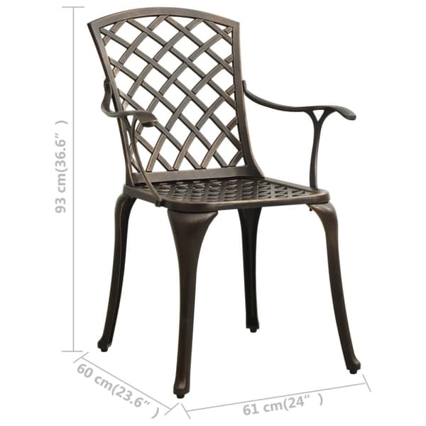 bistrosæt 3 dele støbt aluminium bronzefarvet