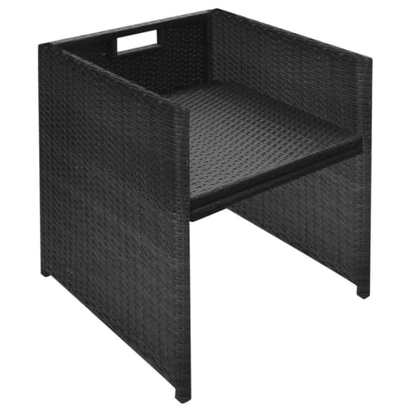 bistrosæt 3 dele med hynder polyrattan sort