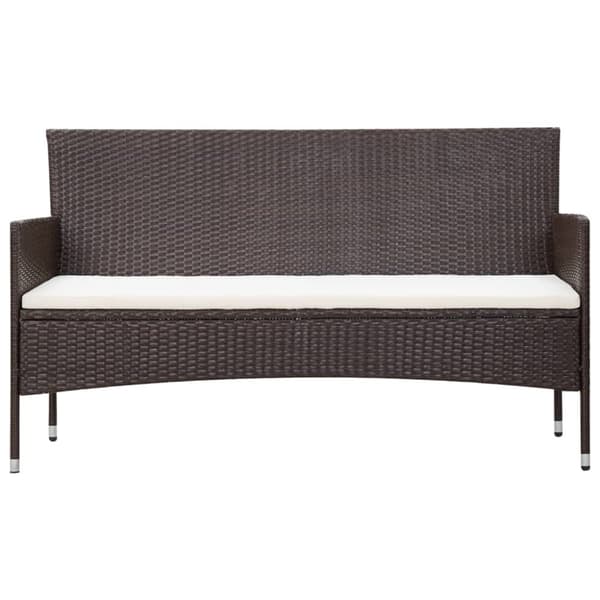 haveloungesæt 5 dele med hynder polyrattan brun