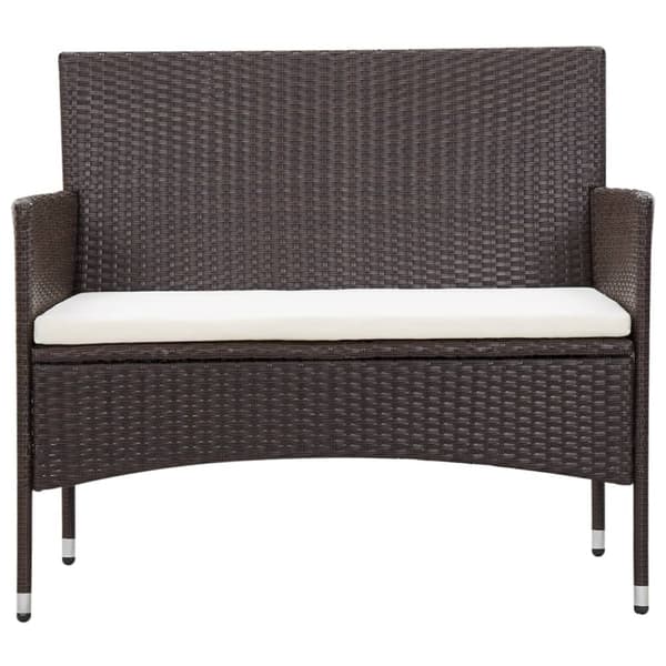 haveloungesæt 5 dele med hynder polyrattan brun