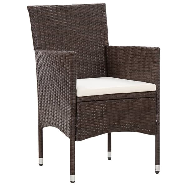 haveloungesæt 5 dele med hynder polyrattan brun