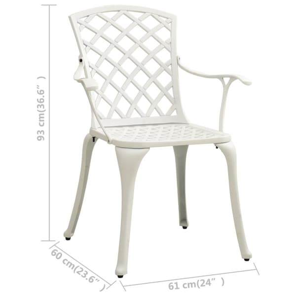 Caféset 3 delar gjuten aluminium vit