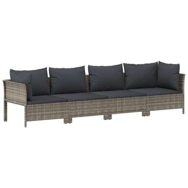 loungesæt til haven 8 dele med hynder polyrattan grå