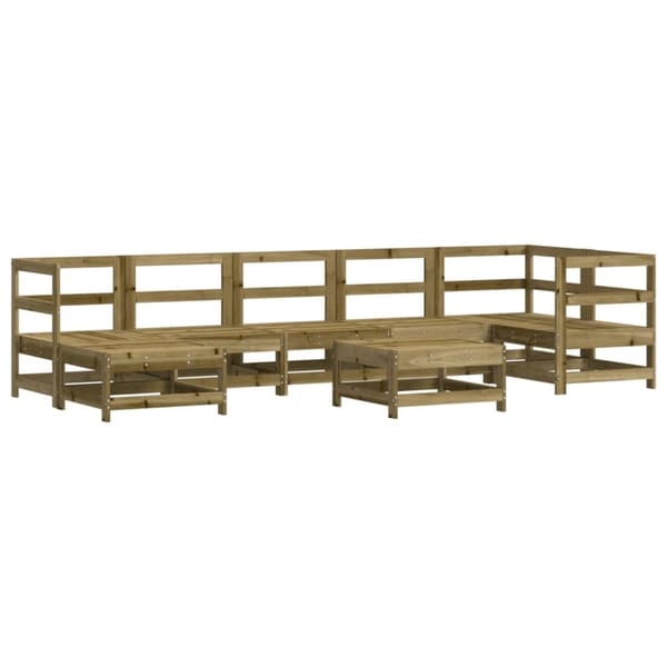 Loungegrupp med dynor 8 delar impregnerad furu