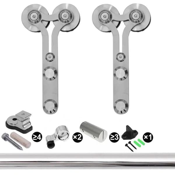 Liukuva navetan ovi, ruostumaton teräs, tasainen ja hiljainen toiminta, 121 cm 4ft Rail Kit