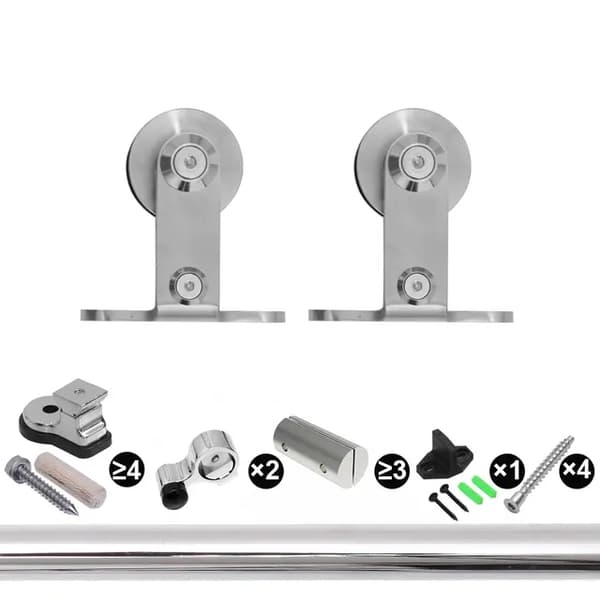 Liukuva navetan ovi, ruostumaton teräs, tasainen ja hiljainen toiminta, 121 cm 4ft Rail Kit
