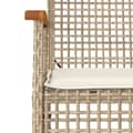 Miniatyrbillede 5 af 10: spisebordssæt til haven 5 dele med hynder polyrattan beige
