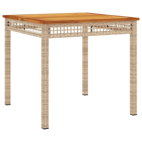 spisebordssæt til haven 5 dele med hynder polyrattan beige