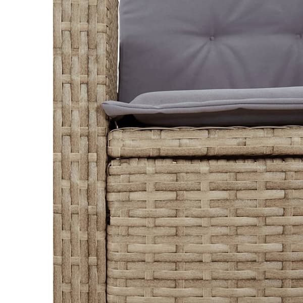 spisebordssæt til haven 5 dele med hynder polyrattan beige