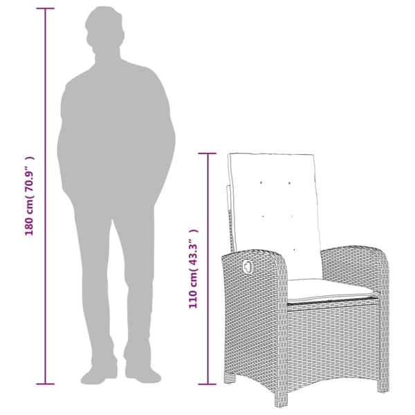 spisebordssæt til haven 5 dele med hynder polyrattan beige