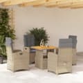 Miniatyrbillede 1 af 10: spisebordssæt til haven 5 dele med hynder polyrattan beige