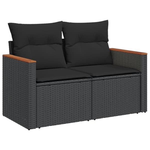 sofasæt til haven 11 dele med hynder polyrattan sort