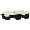 Miniatyrbillede 2 af 3: sofasæt til haven 9 dele med hynder polyrattan sort