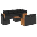 Miniatyrbillede 2 af 3: sofasæt til haven 9 dele med hynder polyrattan sort