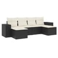 Miniatyrbillede 2 af 10: sofasæt til haven 6 dele med hynder polyrattan sort