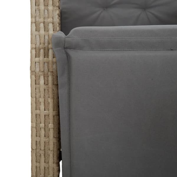 spisebordssæt til haven 7 dele med hynder polyrattan beige