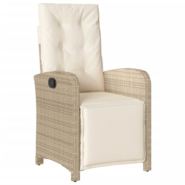 spisebordssæt til haven 9 dele med hynder polyrattan beige