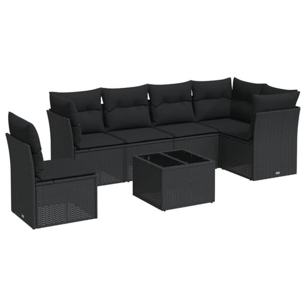 sofasæt til haven 6 dele med hynder polyrattan brun
