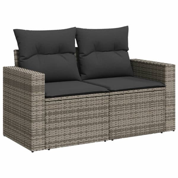 sofasæt til haven 14 dele med hynder polyrattan grå