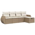 Miniatyrbillede 2 af 3: sofasæt til haven 5 dele med hynder polyrattan beige