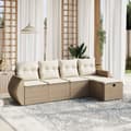 Miniatyrbillede 1 af 3: sofasæt til haven 5 dele med hynder polyrattan beige