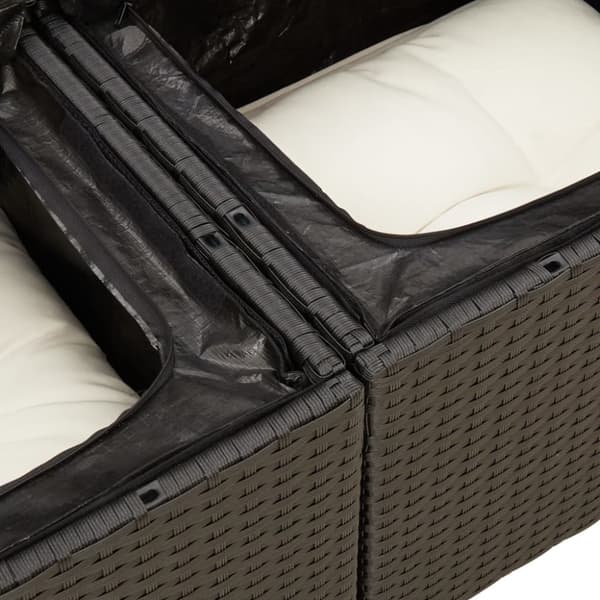 sofasæt til haven 7 dele med hynder polyrattan sort