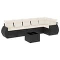 Miniatyrbillede 2 af 3: sofasæt til haven 7 dele med hynder polyrattan sort