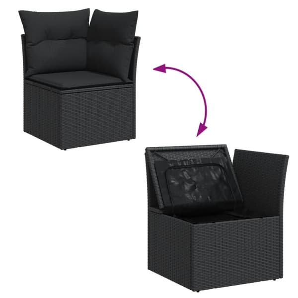 sofasæt til haven 11 dele med hynder polyrattan sort