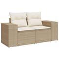 Pikkukuva 4 / 10: Loungegrupp för trädgården m. dynor 11 delar beige konstrotting