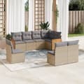 Miniatyrbillede 1 af 10: sofasæt til haven 8 dele med hynder polyrattan beige